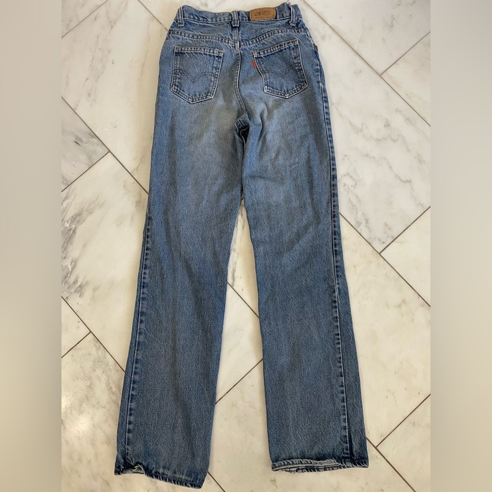 Vintage Levi’s orange tag denim jeans size 9 (waist 25) medium wash EUC - Picture 7 of 11